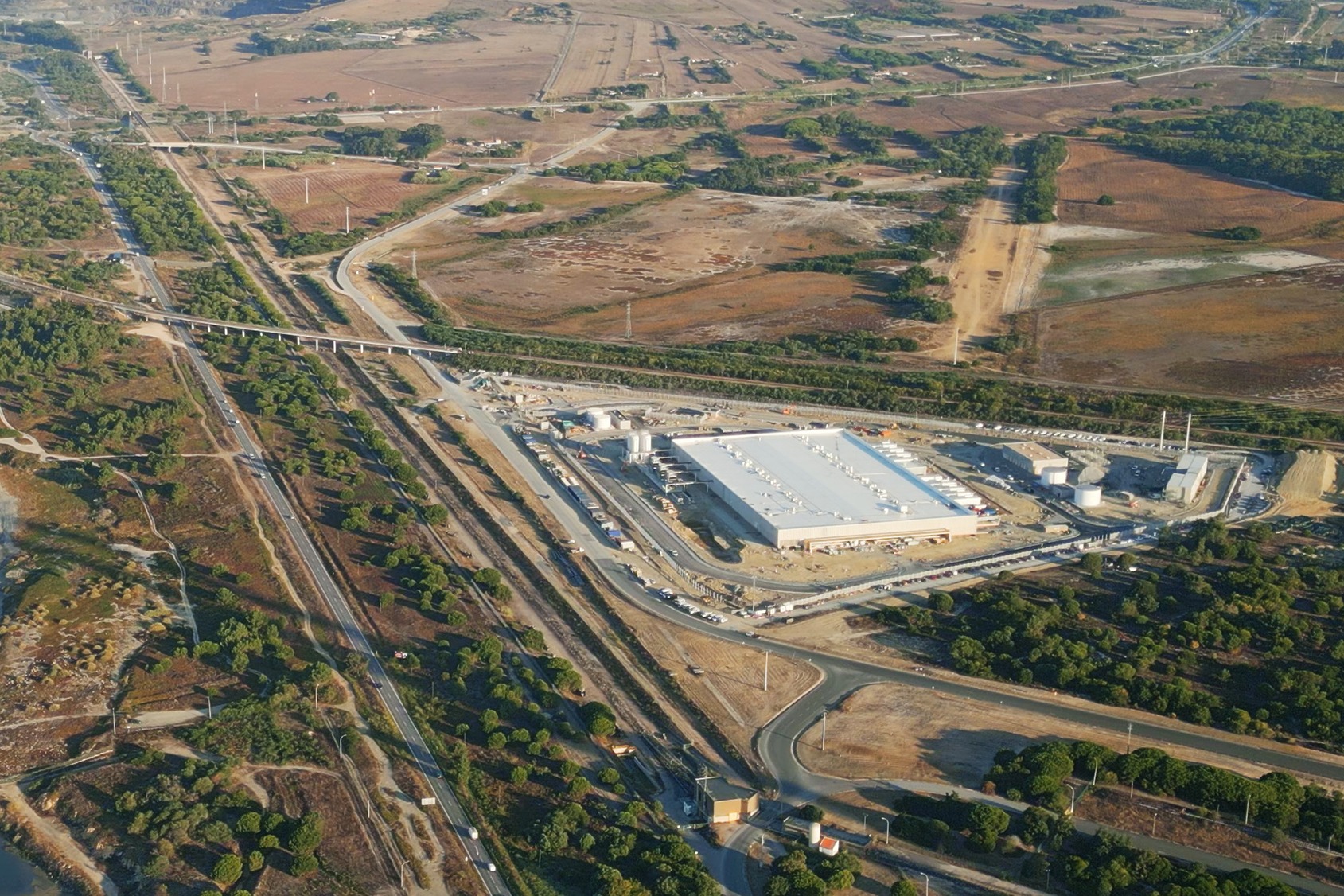 An aerial view of a data centre in Portugal
